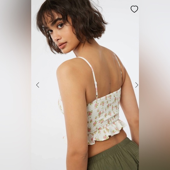 NWT Anthropologie Bustier rose floral cropped top 100% Rayon feminine roses - Picture 2 of 9